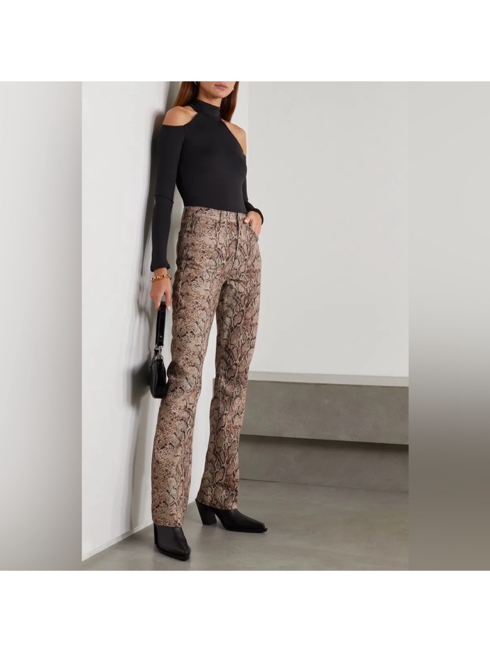 NWT Reformation Peyton Snake Print High Rise‎ Bootcut Jeans Sz 24